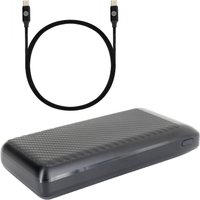 Our Pure Planet 20000mah Power Bank and USB-C to USB-C Cable - Black