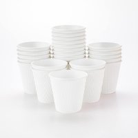 12oz White Disposable Coffee Cups Ripple Paper Cup - White / 400g