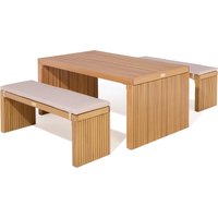 Rowlinson Kyoto 4 Seat Dining Set with Cushions - Brown