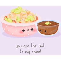 Food Couples Greeting Card Chaat and Imli - Purple