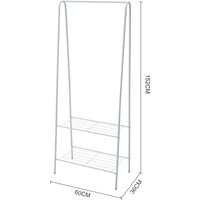 Livingandhome Freestanding Metal Clothes Rail - White