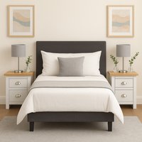 Bedside Table Cabinet Side End Table Nightstand Storage Organizer Pair of 2 - white