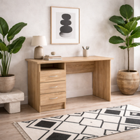 Billabong Natural Oak 3-Drawer Office Desk - Oak Finish