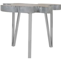 Surak Teak Wood Medium Side Table - Silver