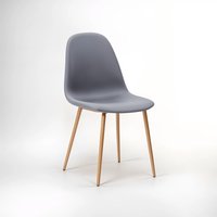 Salford Grey Fabric Dining Chair With Wood Effect Legs - Grey