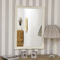 Fraser White Small Beaded Wall Mirror 86 x 61cm - White
