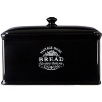 Vintage Home Black Dolomite Bread Crock - Black, Cream