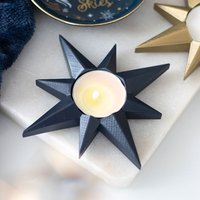 Star Tealight Candle Holder - Navy Blue