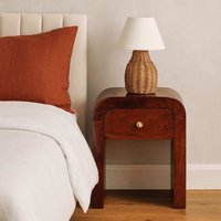 Chioggia Mango Wood Bedside Table Chestnut Finish - Brown