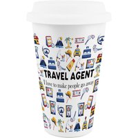 Novelty Travel Agent Ceramic Travel Mug - Reusable Drinks Cup Gift - White
