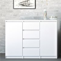 Columbia Sideboard - Four Drawers Two Doors - White High Gloss
