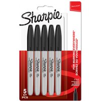 Pack of Five Fine Sharpie Permanent Markers
