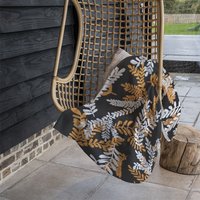White Orange Olive Leaves Blanket - Orange
