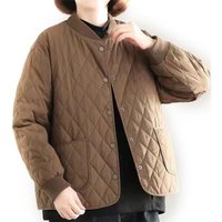 Womens Solid Colour Quilted Jacket - Brown / 130cm / M