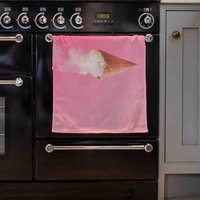 Smoking Ice Cream Cone Kitchen Towel - Pink