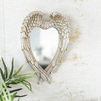 Small Angel Wings Mirror - Silver