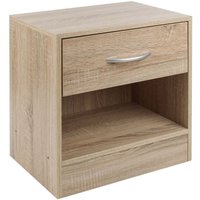 1 Drawer Compact Bedside Cabinet - Antique Oak