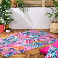 Psychedelic Jungle Washable Outdoor Rug - Pink