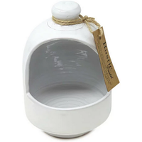 Rustic Pastel Fully Dipped Ceramic Salt Pig - White