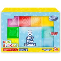 8PCS Soft Building Blocks Set for Toddlers Babies - Multicolour