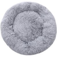Round Plush Dog Bed - Light Grey / 60cm