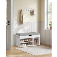 VASAGLE Hallway Shoe Storage Bench with Cushion - White