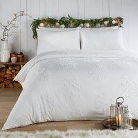 Snow Crystal Tufted Duvet Cover Set Single - White