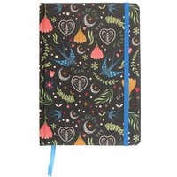 Midnight Bloom Floral A5 Notebook Stay Organized Stylish - Black