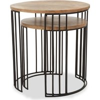 Nandri Set Of 2 Mango Wood Side Tables - Brown