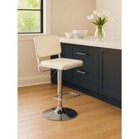 Stockholm White Seat And Chrome Base Bar Stool - White