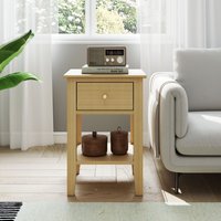 Henley One Drawer Light Oak Effect Bedside Cabinet with Metal Runners - Light Oak