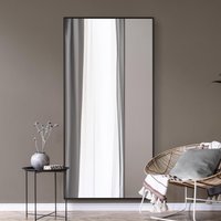 Artus Aluminium Edged Wall Leaner Mirror - Black / 200cm