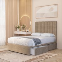 Verona Velvet 4000 Pacific Orthopaedic Pocket Spring Divan Bed Set 54" Headboard - Beige / Super King / 2