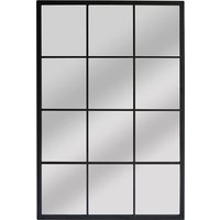 Black Window Style Wall Mirror - Black