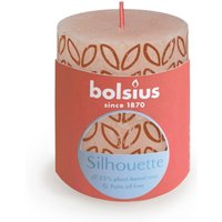 KDMD Misty Pink Bolsius Rustic Silhouette Pillar Candle 80 x 68mm in Pale Pink