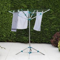 4 Arm Aluminium Portable Free Standing Rotary Airer - Grey