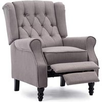 Althorpe Wing Back Recliner Chair - Marl Grey / Linen