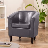 Meriden Vegan Leather Tub Chair - Grey