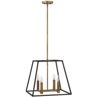 Fulton 4 Light Ceiling Pendant Chandelier Bronze, E14 - Bronze