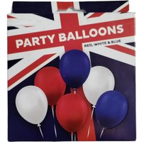 12 Red White And Blue Party Balloons - Blue