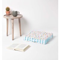 Homescapes Cotton Stars Floor Cushion - Multicolour / 8cm