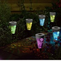 6 Pack of Solar Colour Changing Butterfly Stake Lights - White