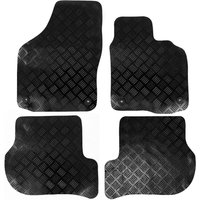 VW Golf Mk 6 Deluxe Tailored Rubber Car Mats 2008-2013 Black Floor Set - Black