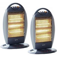 1200W Halogen Heater GreyBlue Pack of Two - Multi-coloured