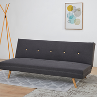 FurnitureboxUK, Tommy Upholstered Double Sofa Bed - Black FurnitureboxUK, Tommy Upholstered Double Sofa Bed - Black