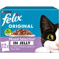 Purina, Pack of 12 Felix Mixed Selection in Jelly Cat Food Pouches Purina, Pack of 12 Felix Mixed Selection in Jelly Cat Food Pouches