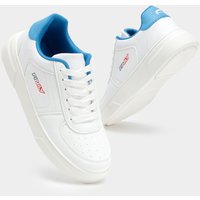 Paige Women's Classic White Trainer - Blue White / 8