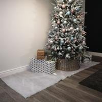 Soft White Glitter Artificial Fake Snow Blanket Christmas Decoration - White