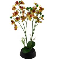 Large Pink Yellow Artificial Orchid in Ceramic Planter - Pink Yellow