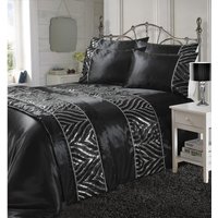 Shimmer Duvet Cover Set - Black / Superking